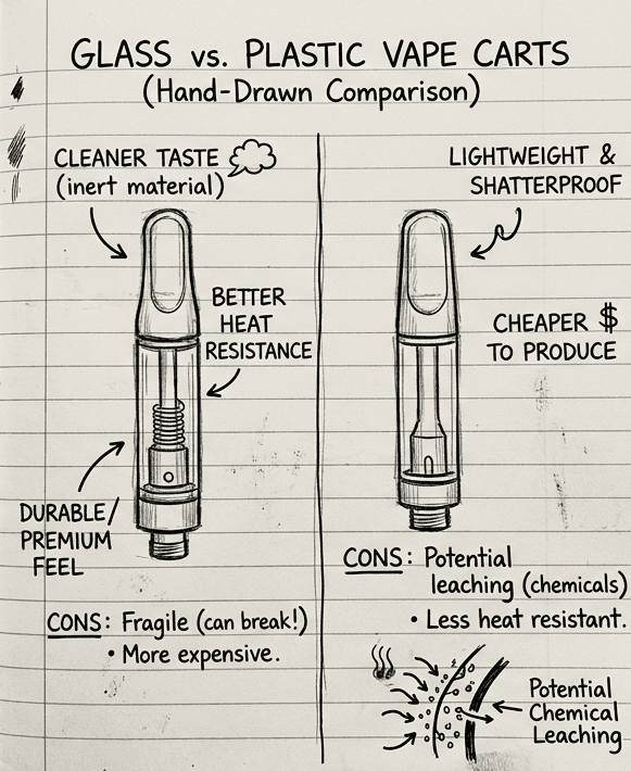 Glass vs. Plastic Vape Cartridges: Why Your Cart Material Matters