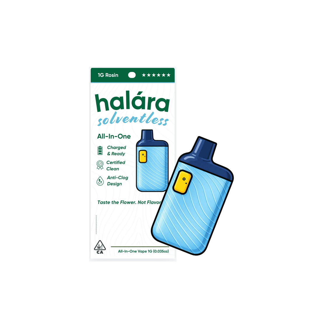 Halara Solventless Rosin All-in-One — package and device