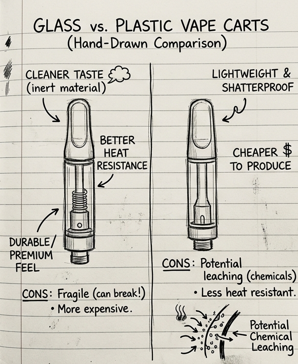 cartridge vs disposable vape Glass vs. Plastic Cartridges: Why Your Cart Material Matters KitsNewIn Flavor:Strawberry Orange Mango RAZ Vue 50K Review: