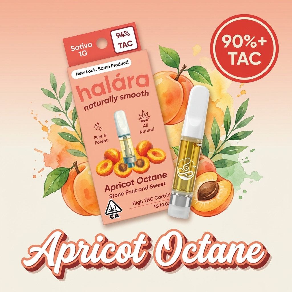 Apricot Octane Hybrid Cannabis Vape — High THC | Halara Cannabis