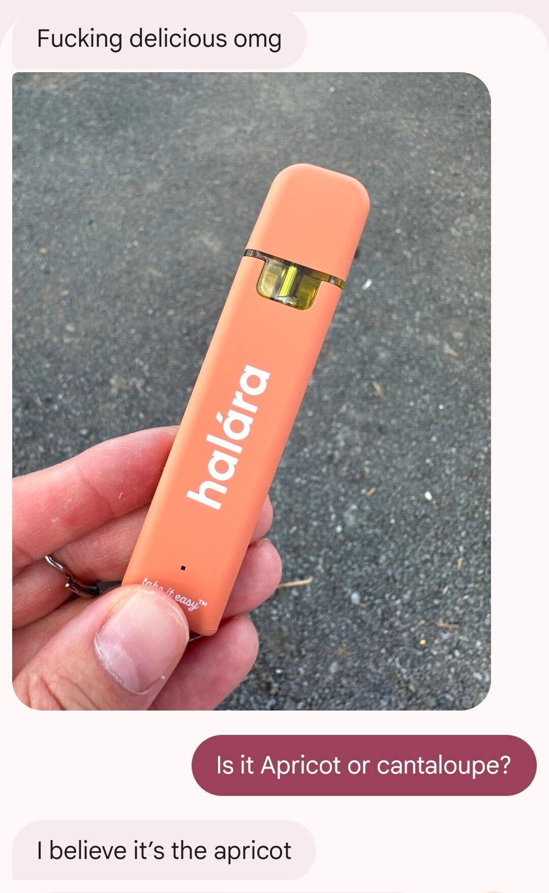 Halára customer photo — Apricot Octane