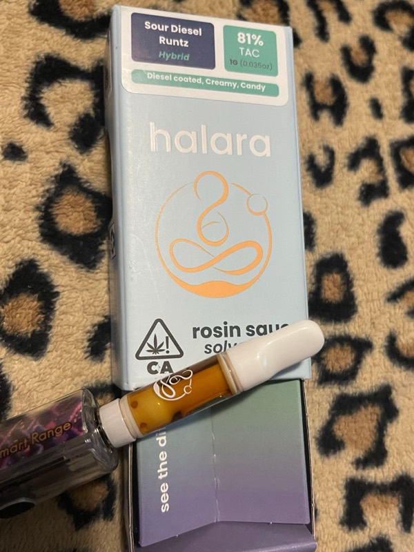 Halára customer photo — sour diesel runtz